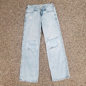 Abercrombie Kids 9/10 Long Light Blue Low Rise Baggy Jeans